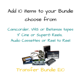 Do you have 10 Video or Camcorder Tapes !  Maybe you have a selection of mixed Tapes & Reels ?  This Special Offer gives you a saving when ordered as a Bundle
