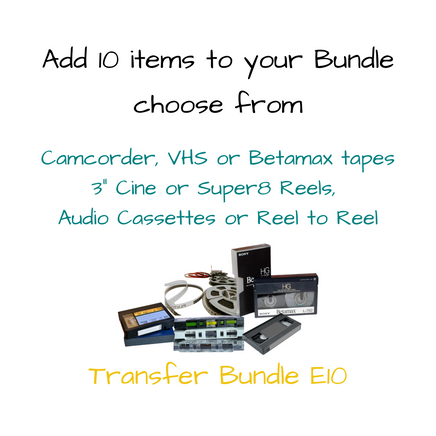 Do you have 10 Video or Camcorder Tapes !  Maybe you have a selection of mixed Tapes & Reels ?  This Special Offer gives you a saving when ordered as a Bundle 