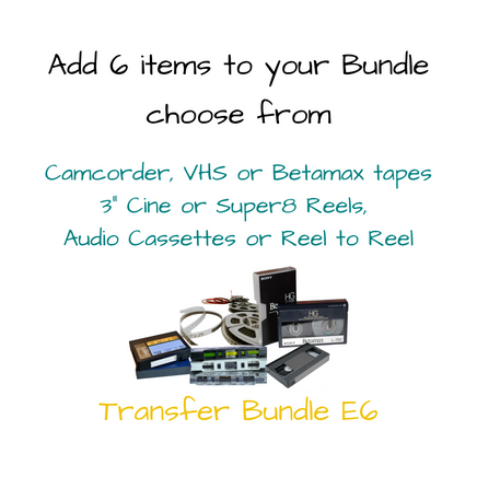 Do you have a selection of mixed Tapes & Reels ?  Maybe you have 6 Video or Camcorder Tapes !  This Special Offer gives you a saving when ordered as a Bundle 