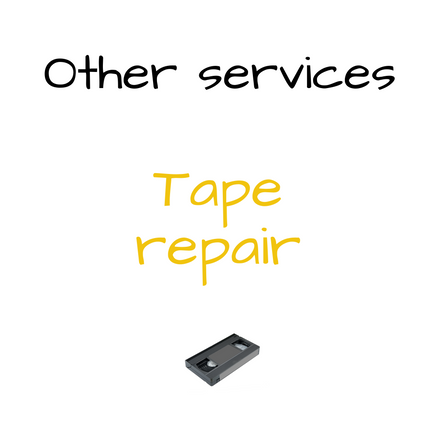 Do you have a damaged Tape ?? We may be able to retrieve your footage with a Tape Repair ! Add the Tape Repair extra charge to your cart when ordering a Tape Transfer If we are unable to repair the Tape the repair charge will be refunded only available as an extra service when ordered at time of transfer for 1 tape thi…